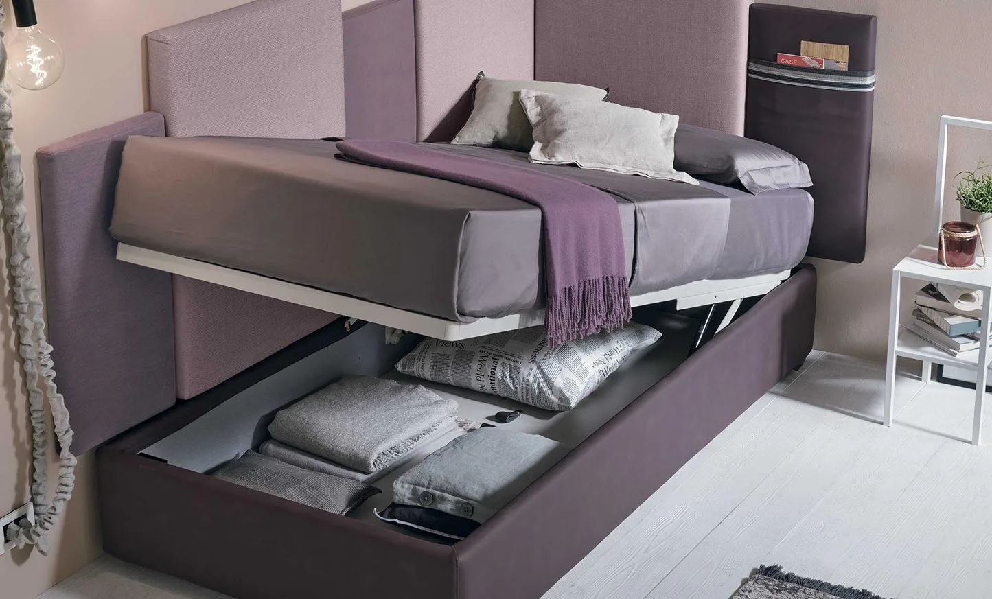 Habitación juvenil con arcón elevable