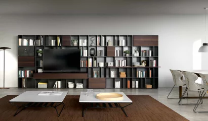 Salón con Librería modular